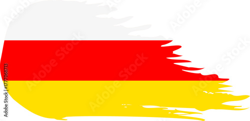 south ossetia comet flag fly, grunge brush vector