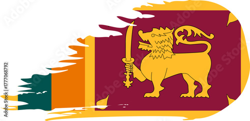 sri lanka comet flag fly, grunge brush vector