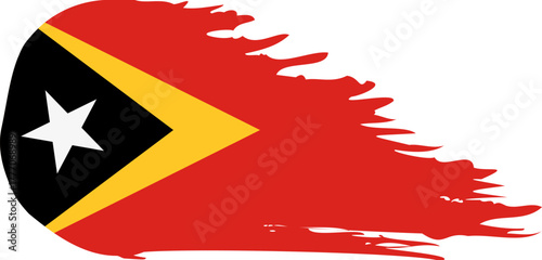 timor-leste - east timor comet flag fly, grunge brush vector