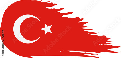 turkey comet flag fly, grunge brush vector