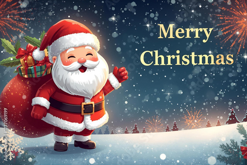 christmas card with santa claus
