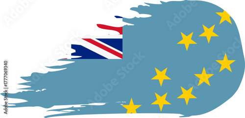 tuvalu comet flag fly, grunge brush vector