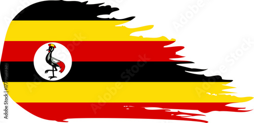 uganda comet flag fly, grunge brush vector