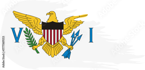 united states virgin islands comet flag fly, grunge brush vector