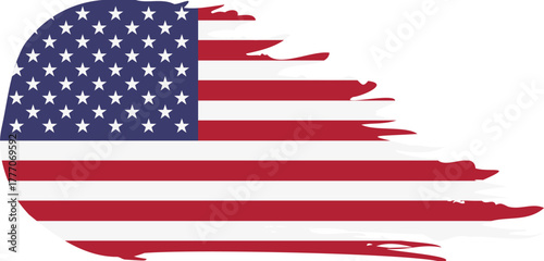 usa comet flag fly, grunge brush vector