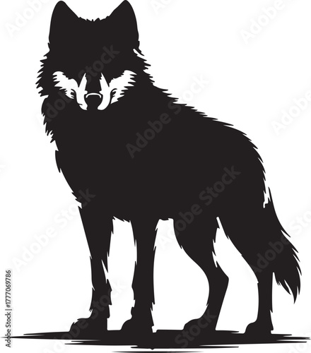 Wolf Illustration Silhouette Animal Predator Canidae Canine Moon Light Design Element Isolated On Transparent Background
