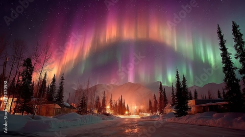 Exploring the Enchanting Northern Lights Over a Magical North Pole Village and Santa Claus Legend