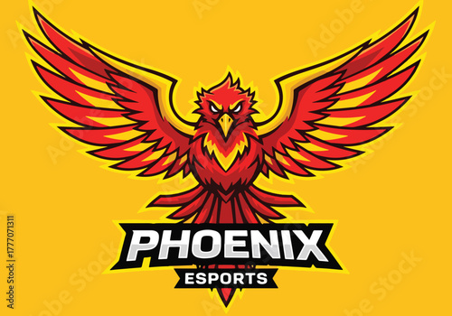Dynamic phoenix esports logo for gaming teams - Gaming logo - Gaming Mascot - esport mascot vector illustration