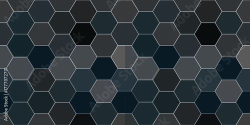 seamless hexagonal pattern background with dark blue color.eps
