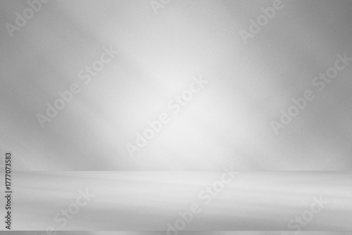 Wall interior background, studio and backdrops show products.with shadow from window color white and grey. background for text insertion and presentation product	