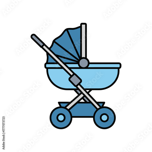 baby carriage isolated on white