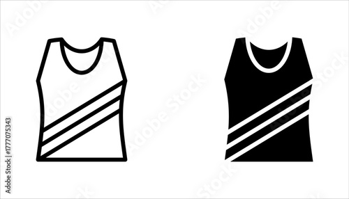 Jersey outline vector icon set. Thin line black jersey icon, vector illustration on white background