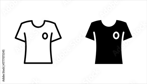 Jersey outline vector icon set. Thin line black jersey icon, vector illustration on white background