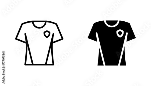 Jersey outline vector icon set. Thin line black jersey icon, vector illustration on white background