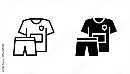 Jersey outline vector icon set. Thin line black jersey icon, vector illustration on white background