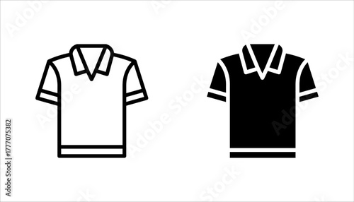 Jersey outline vector icon set. Thin line black jersey icon, vector illustration on white background