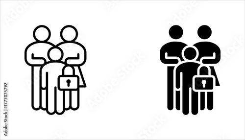 parental control line icon set, vector illustration on white background