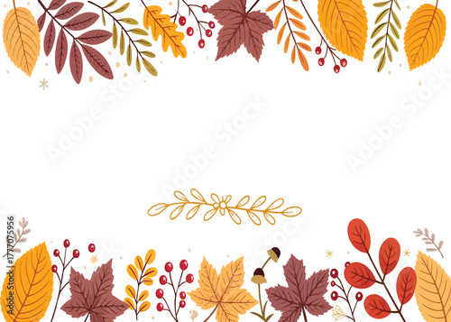 Floral leaves background vector illustration thanks giving background