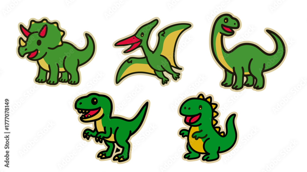 Fototapeta premium Dinosaur vector collection