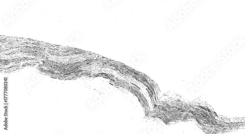 Abstract black and white layered wavy lines texture background