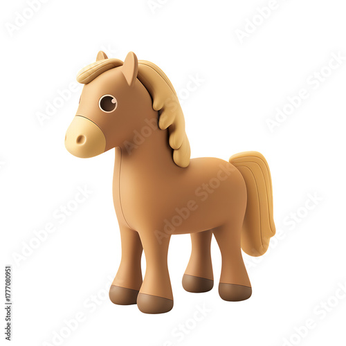 Adoranlw horse 3d style on transparent background