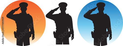 Soldier Salute hand icon silhouette