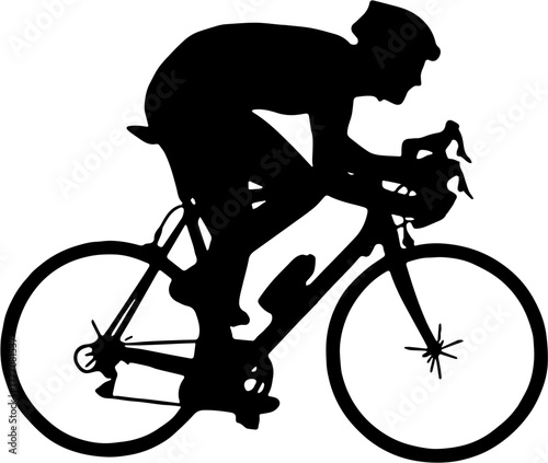 silhouette of a man riding a bike