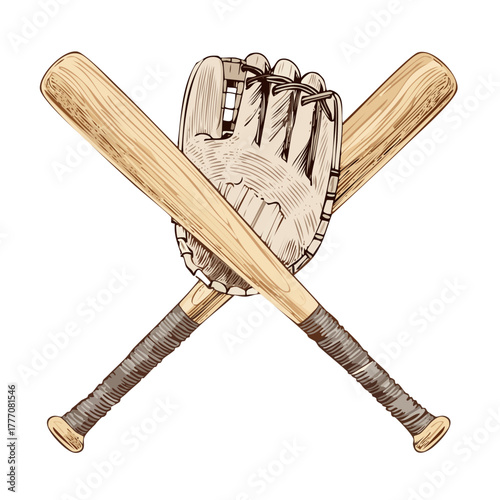 Vintage Bat and Glove