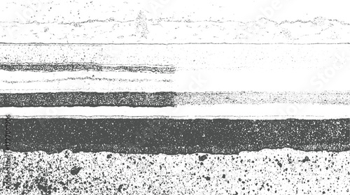 Textured abstract horizontal stripes with granular detail in black and white background