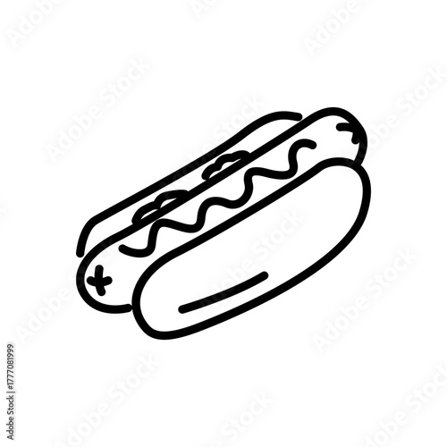 hotdog icon vector, line style icon