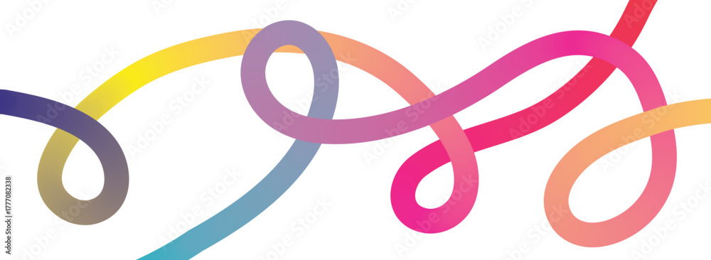 Fototapeta premium Vibrant Rainbow Wave . Abstract Gradient Swirl with Curved Flowing Lines Pattern