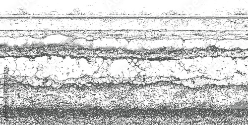 Black and white textured abstract background with layered rough surfaces and hatching grunge