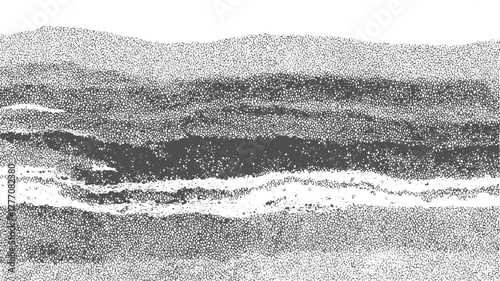 Abstract monochrome pattern of layered organic shapes and textures vector