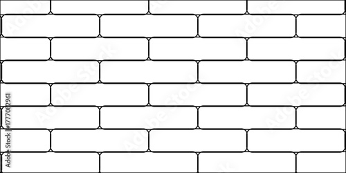 Pavement slab road seamless mosaic stone concrete wall surface tiles. subway vector block rock white brick wall texture background.	