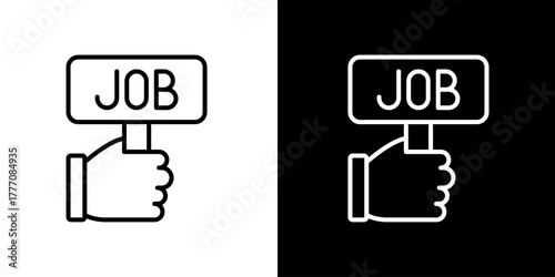 Hand Holding Job Sign Vector icon Illustration for Employment and Career Opportunities