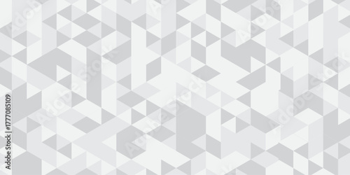 Abstract geometric seamless pattern origami white, gray square cube triangulated random cube low polygon triangle textile abstract corporate creative design.	