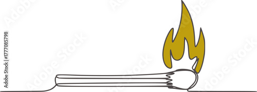 Lit match flame yellow fire ignition