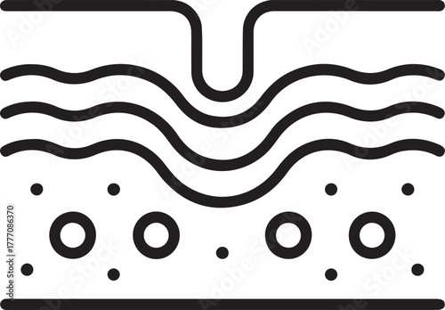 Abstract illustration of skin layers and texture detail
