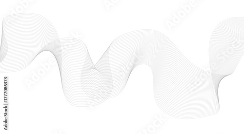 Abstract Vector Composition of Wave Lines on Transparent Background, Ideal for High-Tech Communication Designs, Big Data Reports.