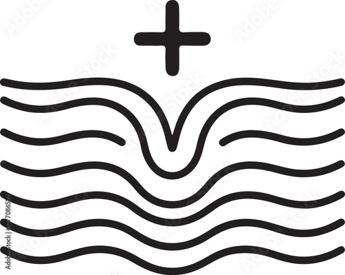 Abstract symbol of growth and progress with a plus sign