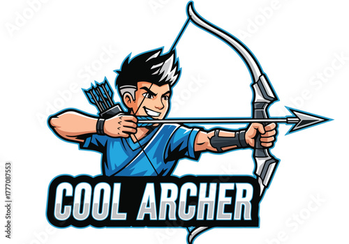 Cool archer gaming logo dynamic pose ready to shoot - Gaming logo - Gaming Mascot - esport mascot vector illustration