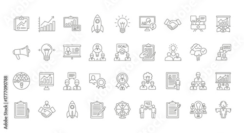 Vector icon set of people for business and web design