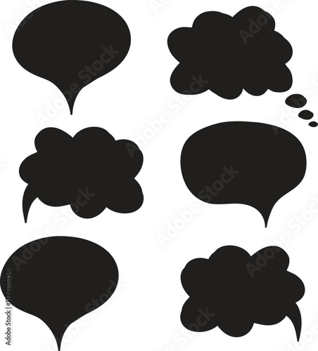 hand drawn speech bubble collection. Doodled dialog box set. Scribbled textured marker comic talk frames. Red, blue, green balloon text box bundle. Bright sketched chat box pack.