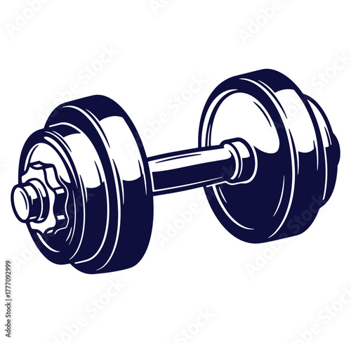 Vector illustration of a classic dumbbell representing fitness strength and exercise