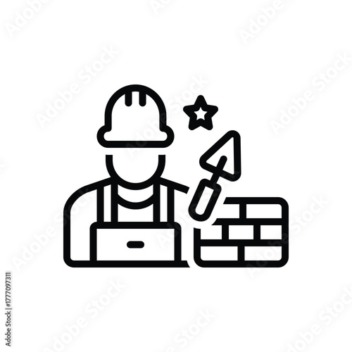 Black line icon for dependable builders