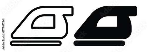 Two Minimalist Iron Designs in Black and White for Modern Graphic Use