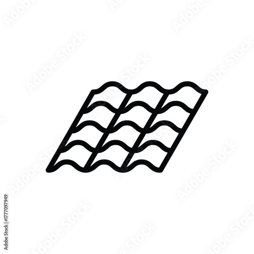 Black line icon for roofing material