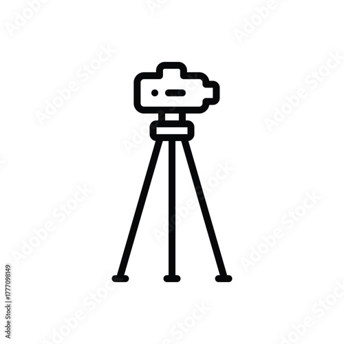 Black line icon for surveying tools