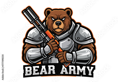 Bear army gaming logo fierce warrior mascot artwork - Gaming logo - Gaming Mascot - esport mascot vector illustration