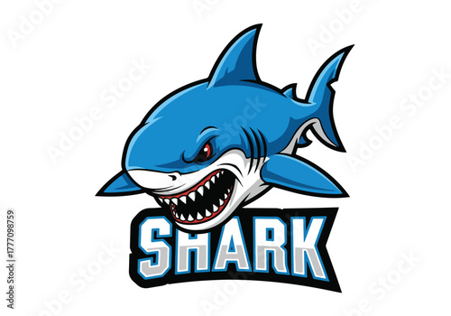 Fierce blue shark gaming logo design for competitors - Gaming logo - Gaming Mascot - esport mascot vector illustration